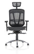 Front view of Lochie Mesh Back Office Chair with Height Adjustable Arms in Black with Head rest