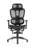 Front view of Corrie Mesh Office Chair in Black with lumbar support adjustable heigh and adjustable arms in Black